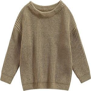 Toddler Baby Girl Boy Knit Sweater Round Neck Long Sleeve Pullover